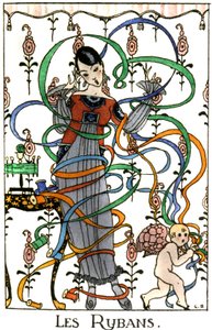 Nauhat, mekko flapperin tyyliin, n.1919. tekijältä Benjamin Rabier