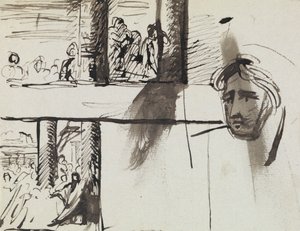 Figuuriryhmän tutkimus ja miehen pään tutkimus tekijältä Benjamin Robert Haydon