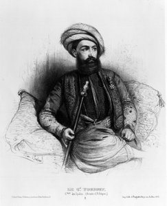 Giuseppe Vantini (tai Vaniti), joka tunnetaan myös nimellä Yusuf tai Yousouf (1809-1866), Spahis (Afrikan armeija) komentaja (piirustus)