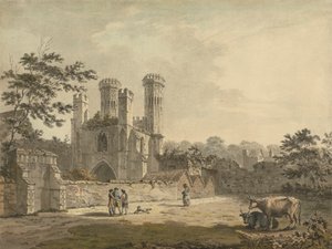 Kaakkoisnäkymä St. Augustinuksen luostarin portille, Canterbury, Kent tekijältä Benjamin Thomas Pouncey