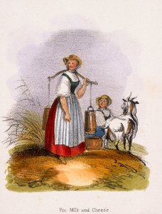 Maito ja juusto, c1845 tekijältä Benjamin Waterhouse Hawkins