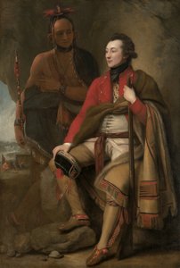 Eversti Guy Johnson ja Karonghyontye (kapteeni David Hill) tekijältä Benjamin West