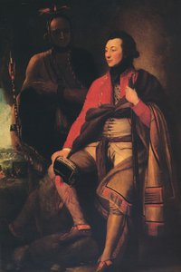 Eversti Guy Johnson ja Karonghyontyen kapteeni David Hill, 1776 tekijältä Benjamin West