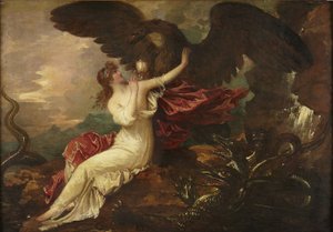 Kotka tuo kupin Psykelle tekijältä Benjamin West