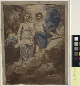 Tutkimus maalaukselle Enkelit ilmestyvät paimenille, 1774 tekijältä Benjamin West