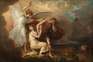 Aadamin ja Eevan karkottaminen paratiisista tekijältä Benjamin West