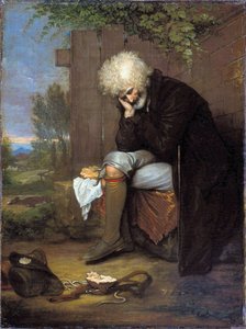 Pyhiinvaeltaja, joka suree kuollutta aasiaan tekijältä Benjamin West