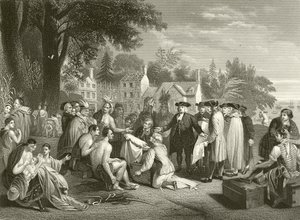 William Pennin sopimus intiaanien kanssa tekijältä Benjamin West