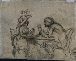 Naisen ja miehen pelikortit, 1792. tekijältä Benjamin West
