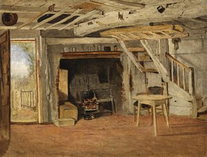 Tutkimus mökin sisustuksesta, n. 1869 tekijältä Benjamin Williams Leader