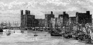 Caernarfonin linna, Gwynedd, Wales, 1800-luku.
