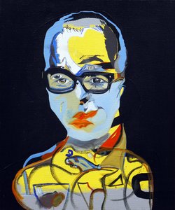 50 suurta kirjailijaa historiassa : Bret Easton Ellis, 2015 (öljy ja akryyli kankaalle)