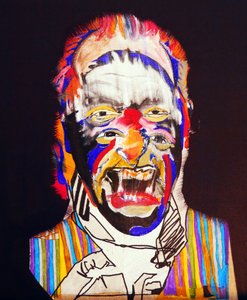 Historian 50 suurinta kirjailijaa : Charles Bukowski, 2015 (öljy ja akryyli kankaalle). tekijältä Benoit Erwann Boucherot