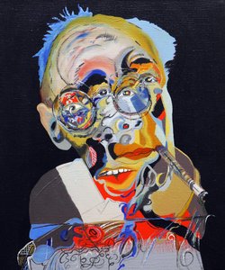 Historian 50 suurinta kirjailijaa : Henry Miller, 2015 (öljy ja akryyli kankaalle) tekijältä Benoit Erwann Boucherot