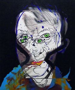 Historian 50 suurinta kirjailijaa : Michel Houellebecq, 2015 (öljy ja akryyli kankaalle). tekijältä Benoit Erwann Boucherot