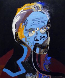 50 merkittävää kirjailijaa historiassa : Patrick Modiano, 2015 (öljy ja akryyli kankaalle) tekijältä Benoit Erwann Boucherot