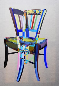 Chaise manifeste 1, 2023 (öljy ja akryyli sekoitekankaalle) tekijältä Benoit Erwann Boucherot