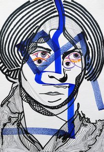 Surportrait : Charlotte Brontë, 2019 (akryyli paperille) tekijältä Benoit Erwann Boucherot