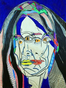 Surportrait : Fanie Demeule, 2019 (öljy ja akryyli puupaneelille) tekijältä Benoit Erwann Boucherot