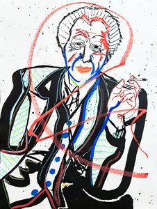 Surportrait : Frank Lloyd Wright, 2022 (akryyli paperille). tekijältä Benoit Erwann Boucherot