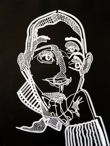 Surportrait : Joyce Carol Oates, 2021 (akryyli paperille). tekijältä Benoit Erwann Boucherot