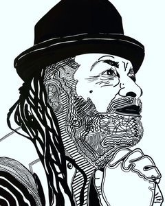 Surportrait: Rodney Saint-Éloi, 2021 (akryyli paperille) tekijältä Benoit Erwann Boucherot