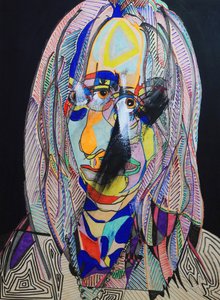 Surportrait : Virginie Despentes, 2021 (öljy ja akryyli puupaneelille).