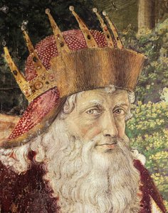 Benozzo Gozzolin (1420-1497) Magi-kulkue, tuore. Yksityiskohta. Palazzo Medici Riccardin kappeli, Firenze. tekijältä Benozzo di Lese di Sandro Gozzoli