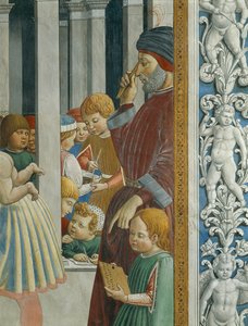 Pyhän Augustinuksen tarinat: Opettaja ja oppilaat tekijältä Benozzo di Lese di Sandro Gozzoli