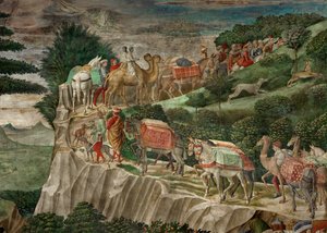 Maagien palvominen (fresko) tekijältä Benozzo di Lese di Sandro Gozzoli