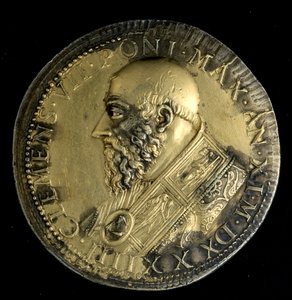 Medaillon paavi Clément VII:n muotokuvan kanssa tekijältä Benvenuto Cellini