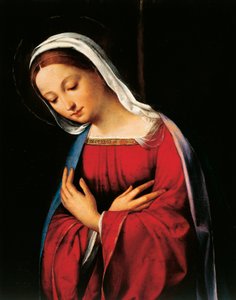 Madonna, yksityiskohta Garofalon syntymästä (1481-1559) tekijältä Benvenuto Tisi da Garofalo