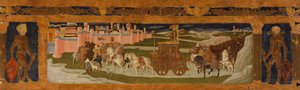 Predella-paneeli: Triumph of David (maalaus puulle)