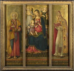 Neitsyt ja lapsi pyhien Pietarin ja Nikolauksen kanssa, 1479 tekijältä Benvenuto di Giovanni