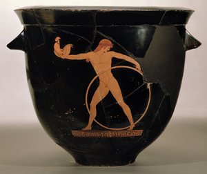Ullakon punahahmoinen kellokraatteri, joka kuvaa Ganymedea, kreikkalainen, noin 500–480 eKr. (keramiikka) tekijältä Berlin Painter