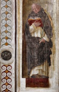 Pyhän Dominican Guzmanin esitys (n. 1170-1221) (St Dominic) Bernardino Butinonen fresko (1435-1507) 1482-1486 Santa Maria delle Grazie -basilika Milano Italia