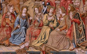Flanderin kuvakudos. Sarja The Honours. Honor (El Honor). Sarjan toinen kuvakudos. Mallisarjakuvapiirtäjät Bernard van Orleyn ja Jan Gossaertin (Mabuse) piiristä. Valmistus Pieter van Aelst, Bryssel. Noin 1550. Kangas Kulta, hopea, silkki ja villa.