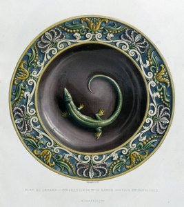 Plate au lizard - Plet céramique, C. Delangen ja C. Bornemanin teoksessa "" Bernard Palissyn teos"