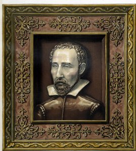 Bernard Palissyn muotokuva, jonka hän on itse toteuttanut keramiikkaastioissa - C. Delangen ja C. Bornemanin teoksessa "Bernard Palissyn teos", Pariisi