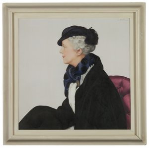 Lady Mendlin (1865-1950) muotokuva, os Ella de Wolfe, nimeltään "Elsie" (öljy kankaalle)