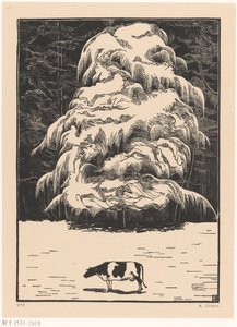 Lehmä lehtikuusi kanssa tekijältä Bernard Essers (signed by artist)