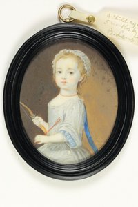 Pieni lapsi syntynyt 1714, n. 1716 (akvarelli norsunluun) tekijältä Bernard III Lens