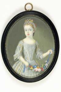 Margaret Cavendish Holles Harley, myöhemmin Portlandin herttuatar (vesiväri norsunluun) tekijältä Bernard III Lens