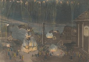 Täydellinen kuvaus ilotulituksesta Covent Gardenissa, joka esitettiin vuonna 1809. tekijältä Bernard Lens