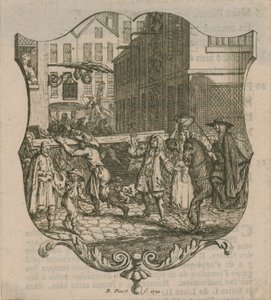 Kohtaus Lontoosta, vuodelta 1720 tekijältä Bernard Picart