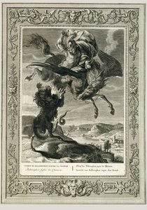 Bellerophon taistelee Chimeraa vastaan tekijältä Bernard Picart