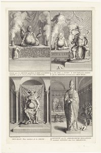 Neljä kiinalaista jumalaa, 1728 tekijältä Bernard Picart