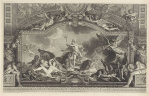 Neptunus rauhoittaa aallot Quos Ego (otsikko esineessä) tekijältä Bernard Picart