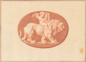 Yksi kuudesta cameosta, joissa on mytologisia ja klassisia aiheita (punainen liitu paperille) tekijältä Bernard Picart