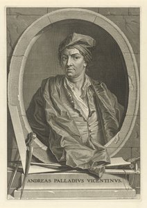 Arkkitehti Andrea Palladion muotokuva 1508-1580 Paolo Veronesen mukaan, 1716. tekijältä Bernard Picart